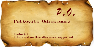 Petkovits Odisszeusz névjegykártya